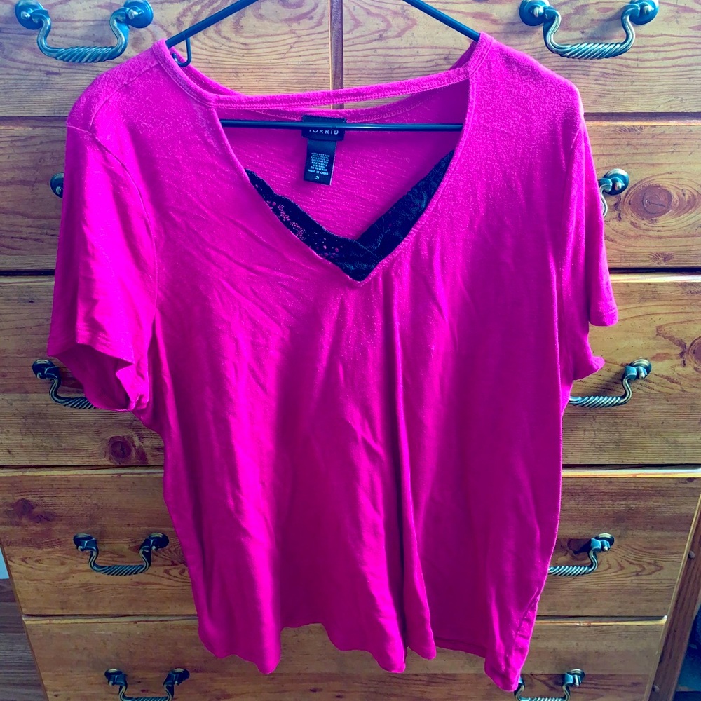 Pink V-Neck Torrid Size 3